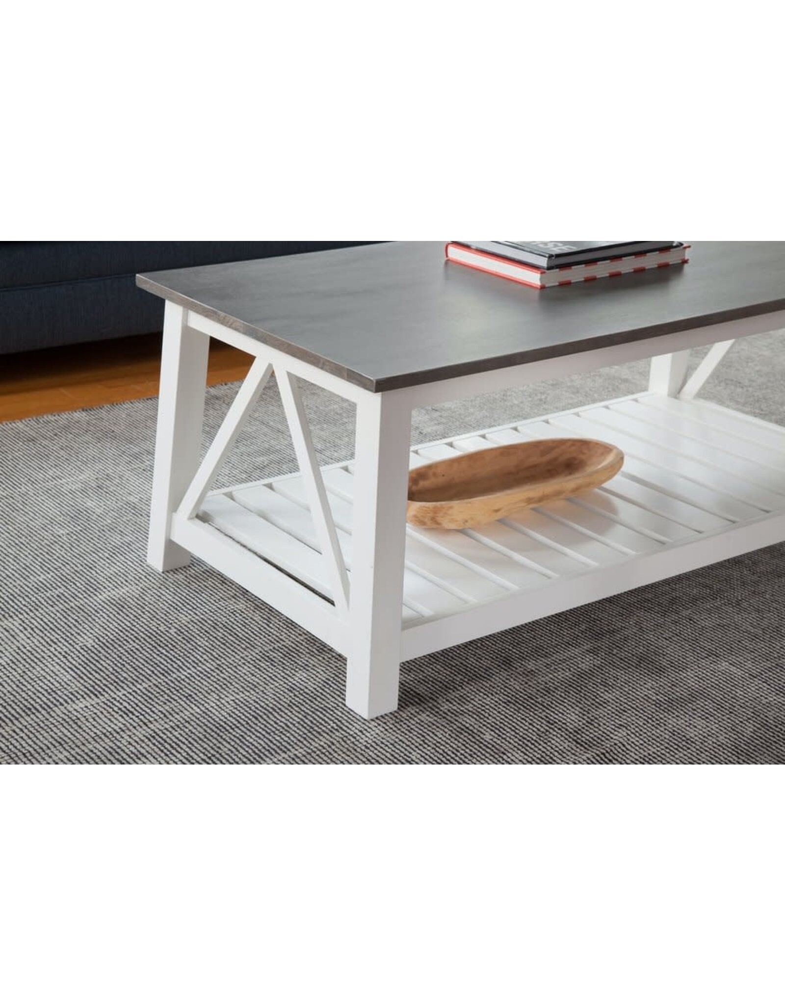 OT05-16C Surrey Coffee Table in Heather Gray and White