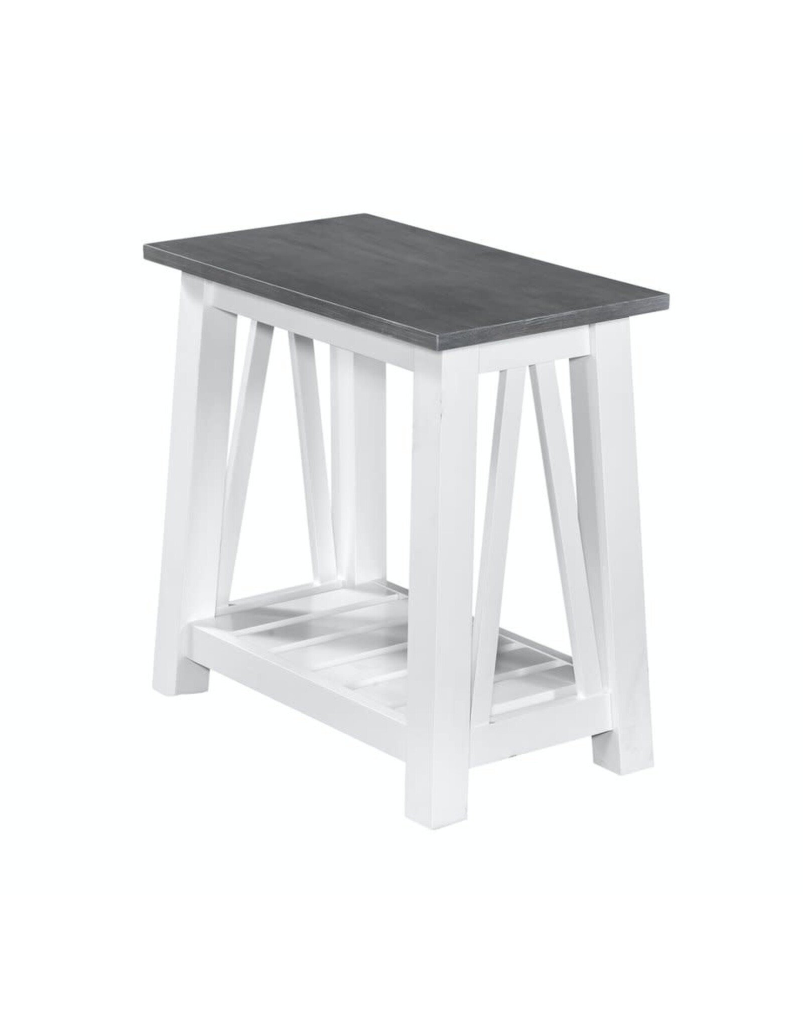 OT05-16E2 Surrey Narrow End Table in Heather Gray and White