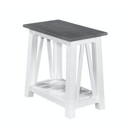 OT05-16E2 Surrey Narrow End Table in Heather Gray and White