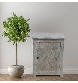 T-20WW White Washed Herringbone Nightstand