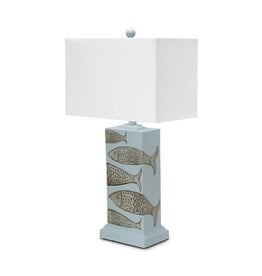 LUX Lighting Group LUX-2060-BLUE/NAT 28" Poly Coastal Fish Table Lamp