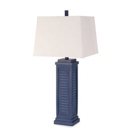 LUX Lighting Group LUX-3925-NAVY-USB 32" Navy Shutter Lamp w/ USB