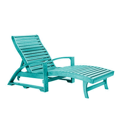 CR Plastic L38 Chaise Lounge w/ Hidden Wheels 09 Turquoise