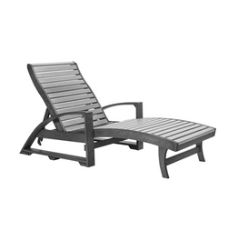 CR Plastic L38-18-19 St. Tropez Chaise Lounge in Slate/Light Grey