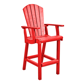 CR Plastic C28-01 Classic Pub Arm Chair Red