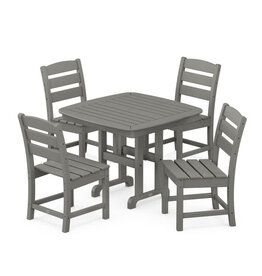 Polywood PWS652-1-GY Lakeside 5-Piece Side Chair Dining Set Slate Grey