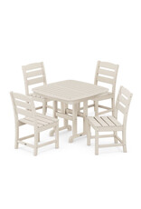 Polywood PWS652-1-SA Lakeside 5-Piece Side Chair Dining Set in Sand