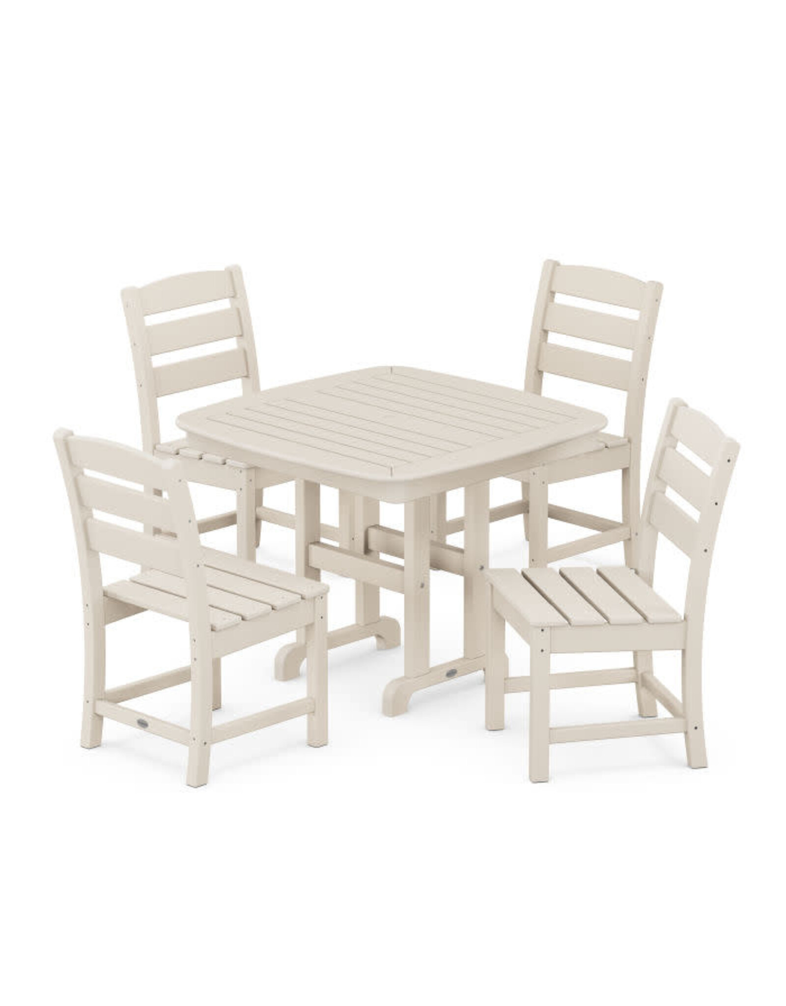 Polywood PWS652-1-SA Lakeside 5-Piece Side Chair Dining Set in Sand