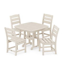 Polywood PWS652-1-SA Lakeside 5-Piece Side Chair Dining Set in Sand