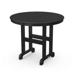 Polywood RT236BL 36" Round Farmhouse Dining Table in Black