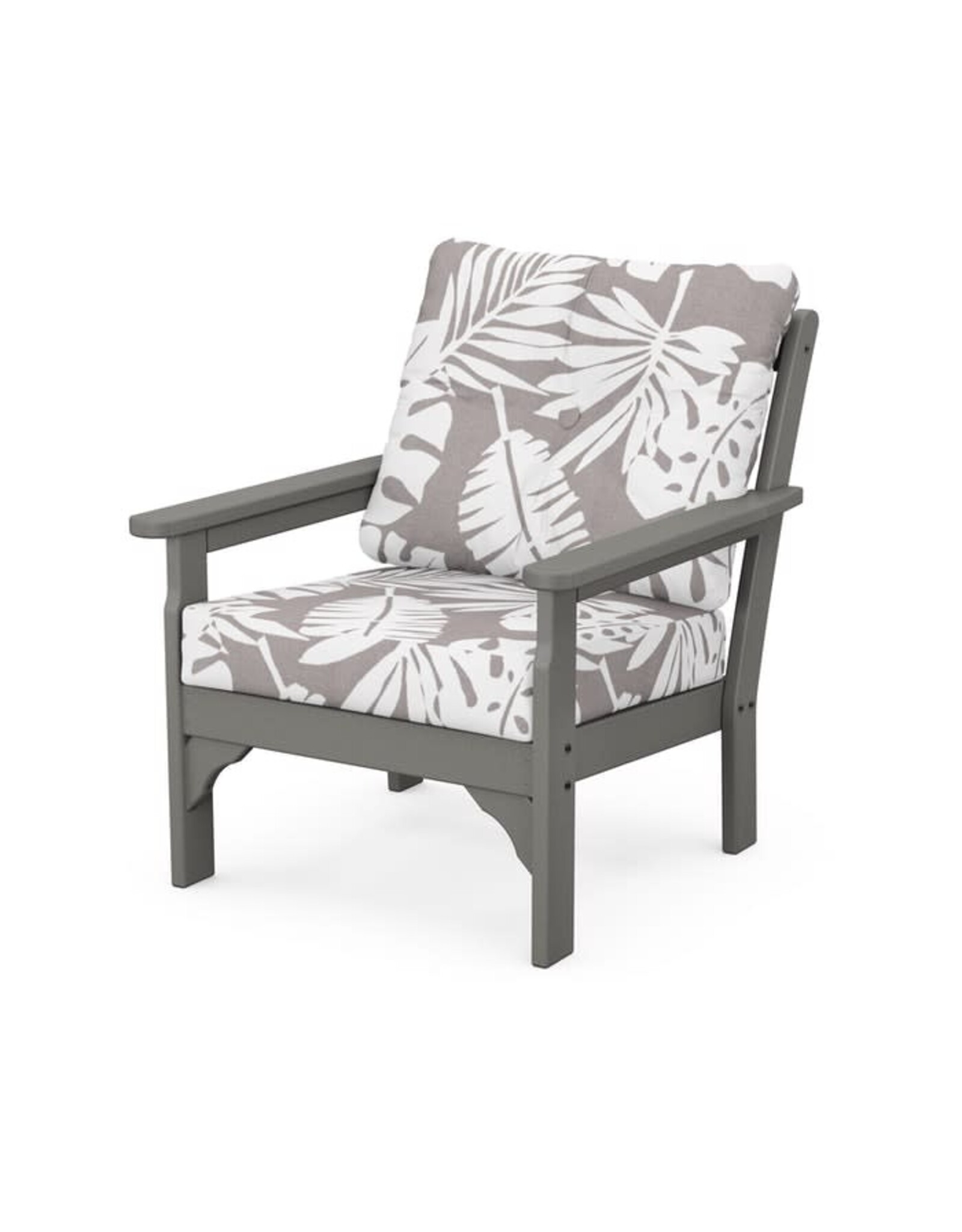 Polywood GN23GY Vineyard Deep Seating Chair Grey / Leaf Grey Mist