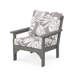 Polywood GN23GY Vineyard Deep Seating Chair Grey / Leaf Grey Mist