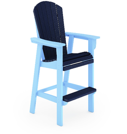 SFBH1-SU-PA St. Simons Fan Back  Bar Chair in Summer Blue and Patriot