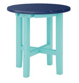 CR18ST-GU-PA 18" Classic Round Side Table in Gulf Shores and Patriot