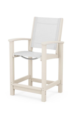 Polywood 9011-SA901 Coastal Counter Chair in Sand Frame/ White Sling