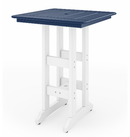 SAVB33-DE-PA 33” Savannah Square Bar Table in Destin White and Patriot Blue