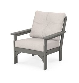 Polywood GN23GY Vineyard Deep Seating Chair Grey / Dune Burlap