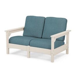 Polywood PWCLC47SA Club Loveseat in Sand /  Ocean Teal