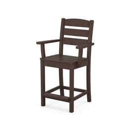 Polywood TLD201MA Lakeside Counter Arm Chair in Mahogany