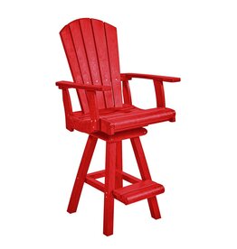 CR Plastic C25 Swivel Pub Arm Chair 01 Red