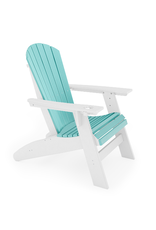 SCA002-2DS St. Simons Curved Back Adirondack Chair (w/o cup holder) in Destin White/Gulf Shores Teal