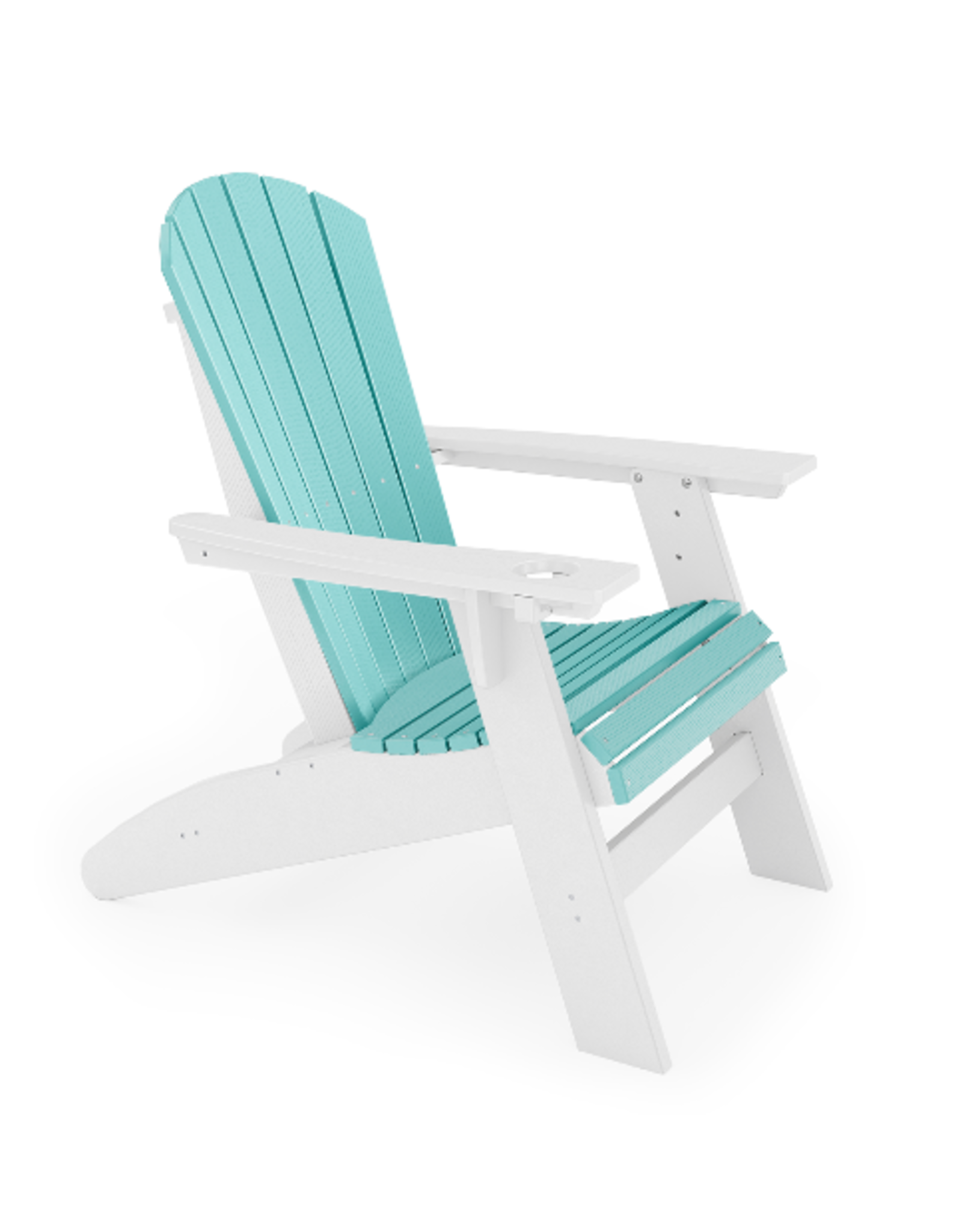 SCA002-2DS St. Simons Curved Back Adirondack Chair (w/o cup holder) in Destin White/Gulf Shores Teal