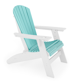 SCA002-2DS St. Simons Curved Back Adirondack Chair (w/o cup holder) in Destin White/Gulf Shores Teal