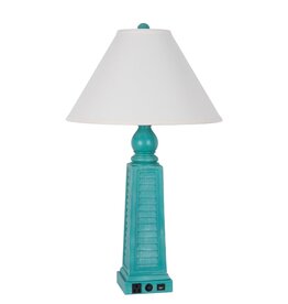 LPS-429 Turquoise Table Lamp w/ USB