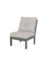 Polywood GN2301CGY Vineyard Modular Armless Chair  Slate Grey / Dune Burlap 145999