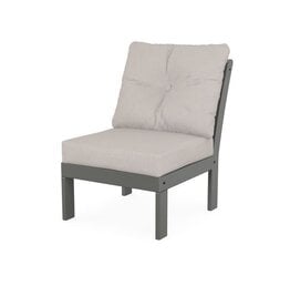 Polywood GN2301CGY Vineyard Modular Armless Chair  Slate Grey / Dune Burlap 145999