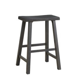 S105-682 Dining Essentials - Heather Gray Saddle Stool 24" Saddle Stool