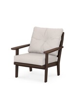 Polywood 4411MA Lakeside Deep Seating Chair Mahogany w/ Dune Burlap Cushions 145999