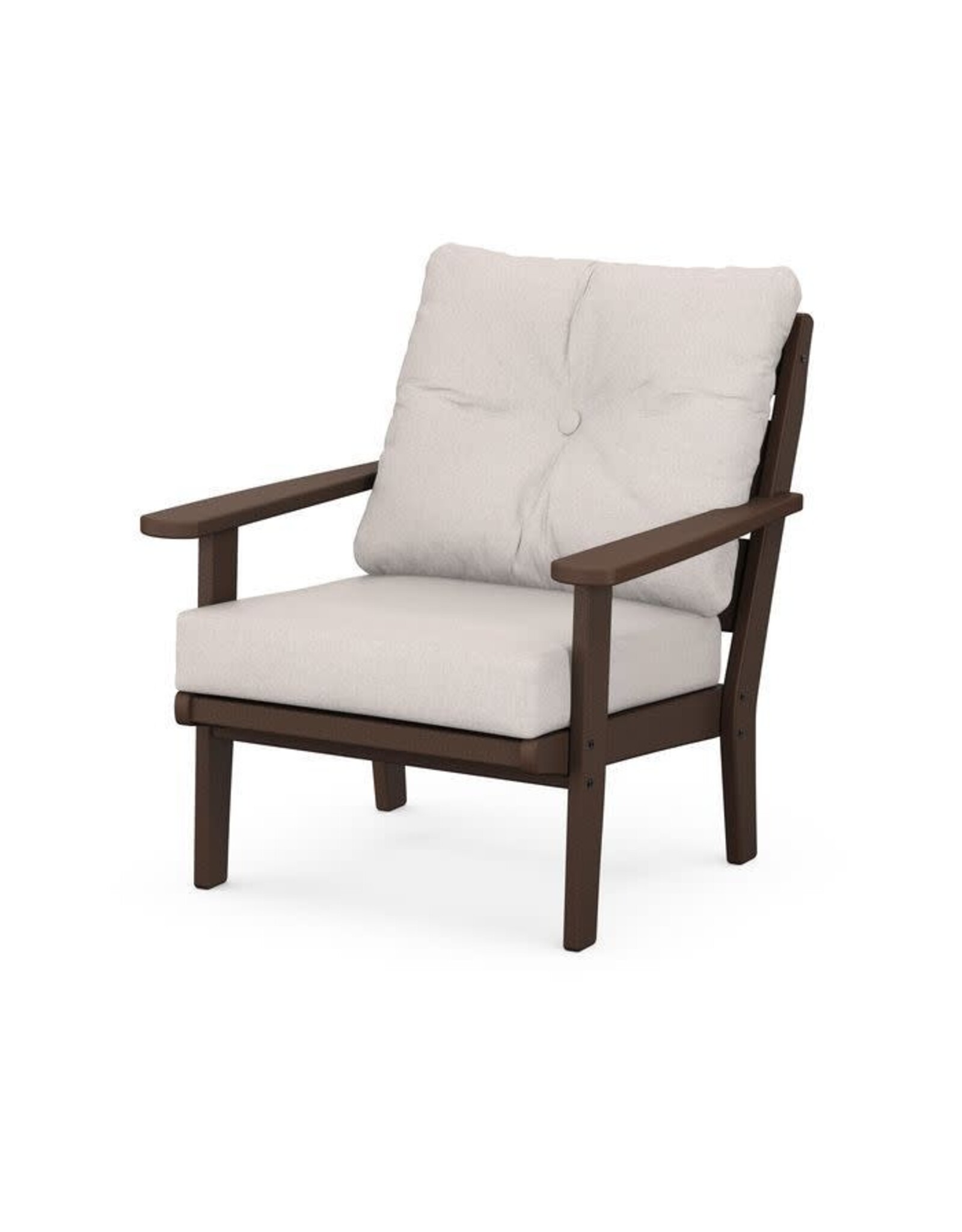 Polywood 4411MA Lakeside Deep Seating Chair Mahogany w/ Dune Burlap Cushions 145999