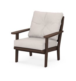 Polywood 4411MA Lakeside Deep Seating Chair Mahogany w/ Dune Burlap Cushions 145999