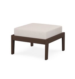 Polywood 4410-MA Lakeside Deep Seating Ottoman in Mahogany / Dune Burlap 145999