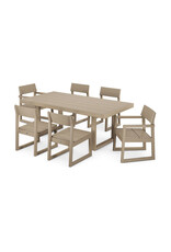 Polywood PWS552-1-V-VSH EDGE 7-Piece Dining Set Vintage Sahara