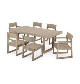 Polywood PWS552-1-V-VSH EDGE 7-Piece Dining Set Vintage Sahara