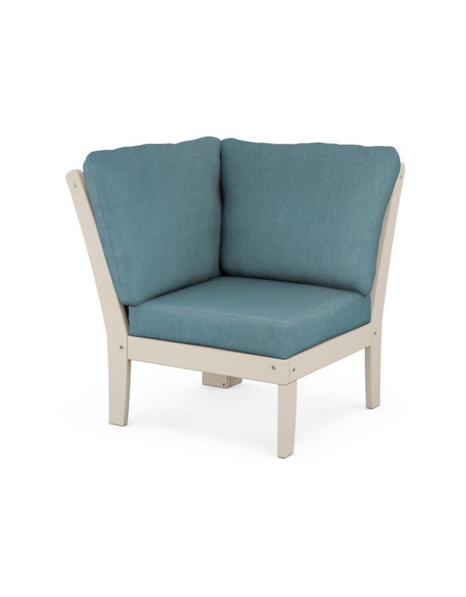 Polywood 4504SA Braxton Modular Corner Chair Sand/Ocean Teal 161127