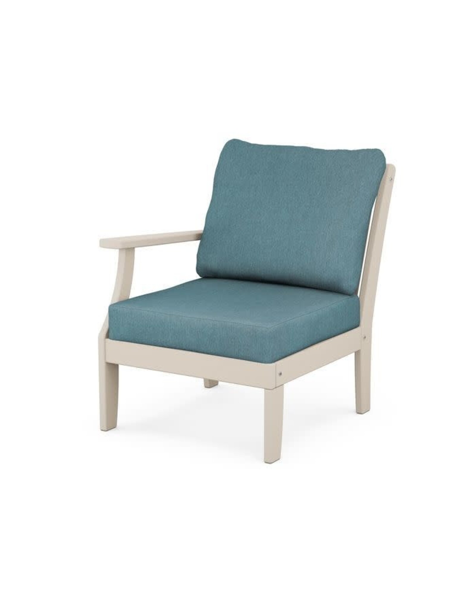 Polywood 4501LAFSA Braxton Modular Left Arm Chair Sand/Ocean Teal 161127