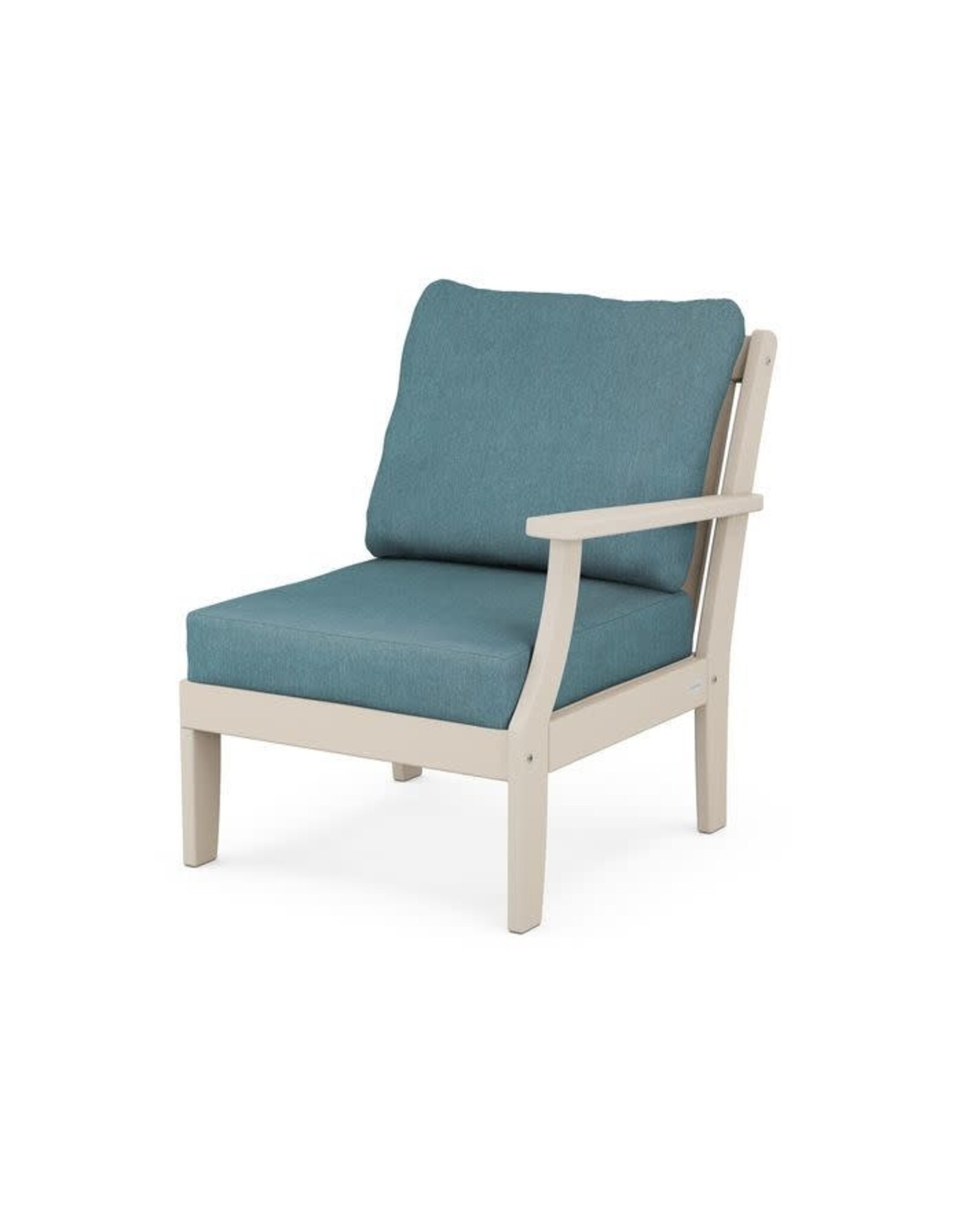 Polywood 4501RAFSA Braxton Modular Right Arm Chair Sand/Ocean Teal 161127