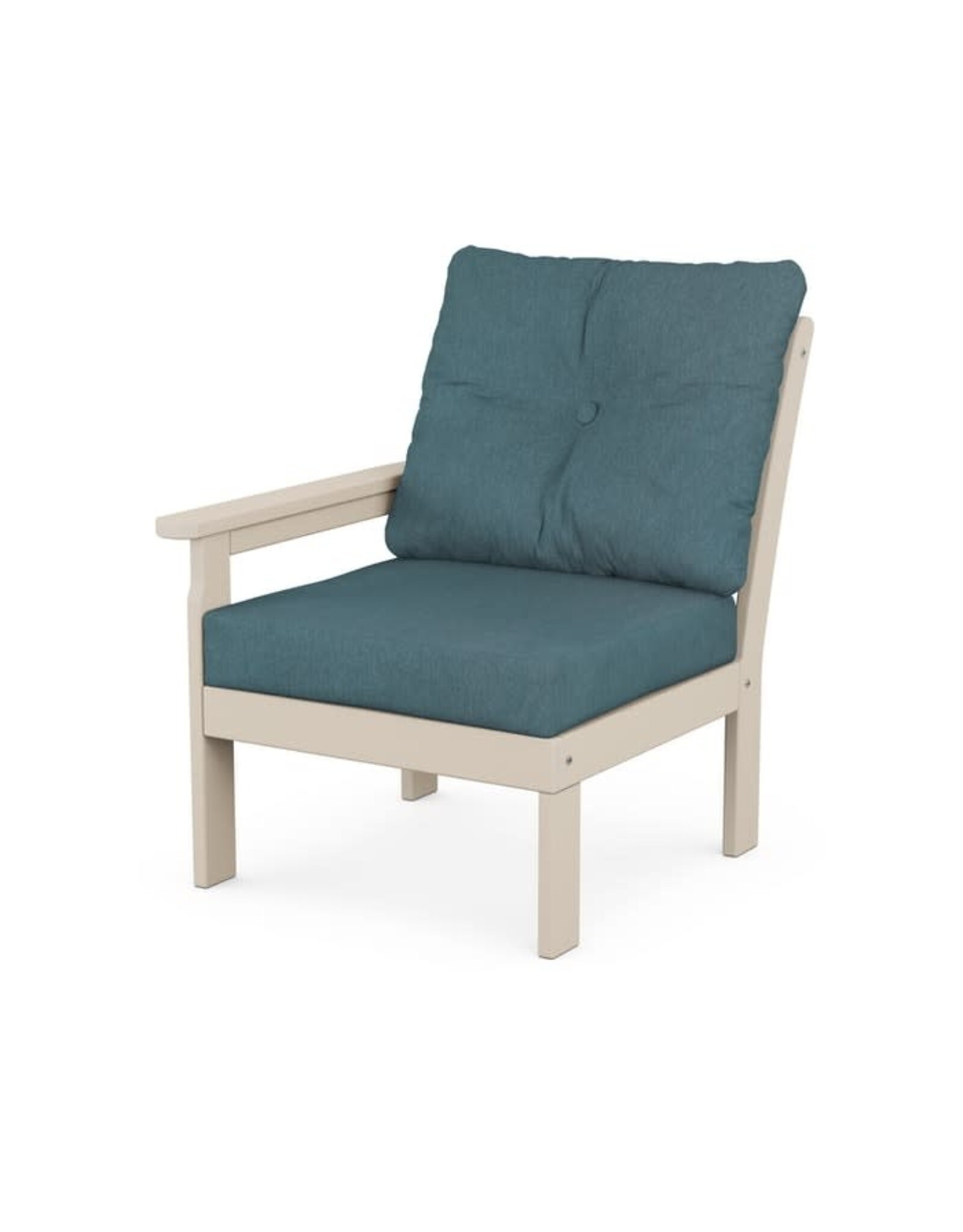 Polywood GN2301LAFSA Vineyard Modular Left Arm Chair in Sand/Ocean Teal