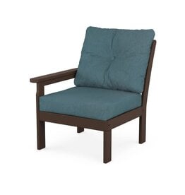 Polywood GN2301LAFMA Vineyard Modular Left Arm Chair in Mahogany/Ocean Teal 162711