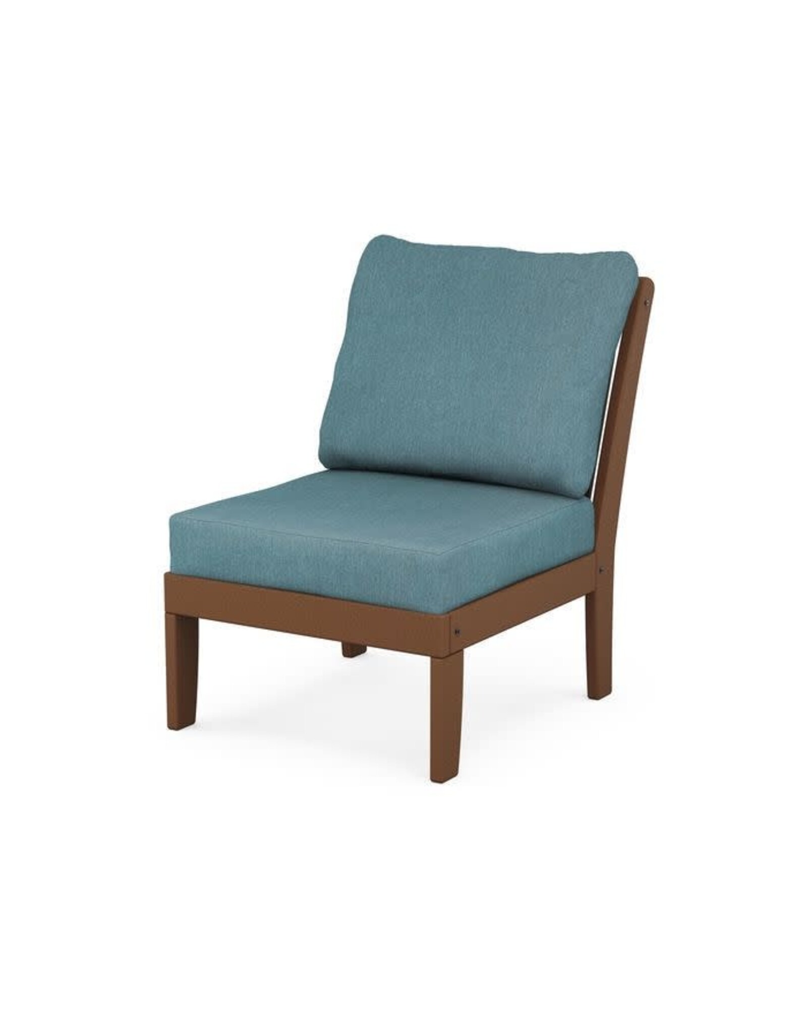 Polywood 4501CTE Braxton Modular Armless Chair Teak/Ocean Teal 161127