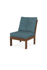 Polywood GN2301CTE Vineyard Modular Armless Chair  in Teak/Ocean Teal 162711