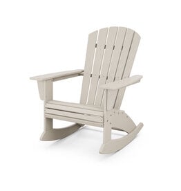 Polywood ADR610SA Nautical Curveback Adirondack Rocking Chair Sand