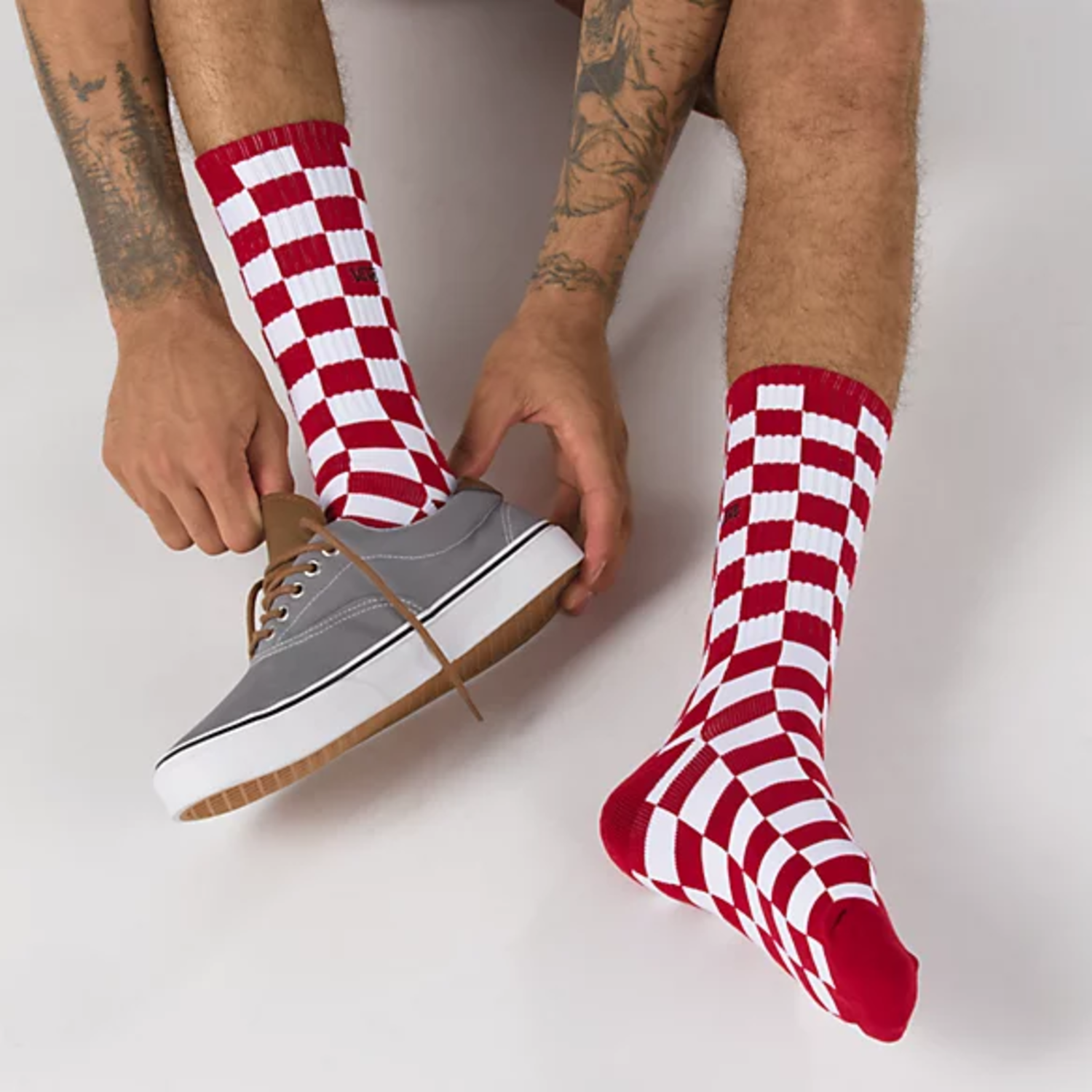 checkerboard crew socks