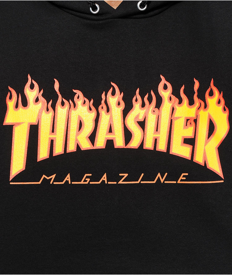 Thrasher Thrasher Flame Logo Pullover Hoodie Jacket | Black