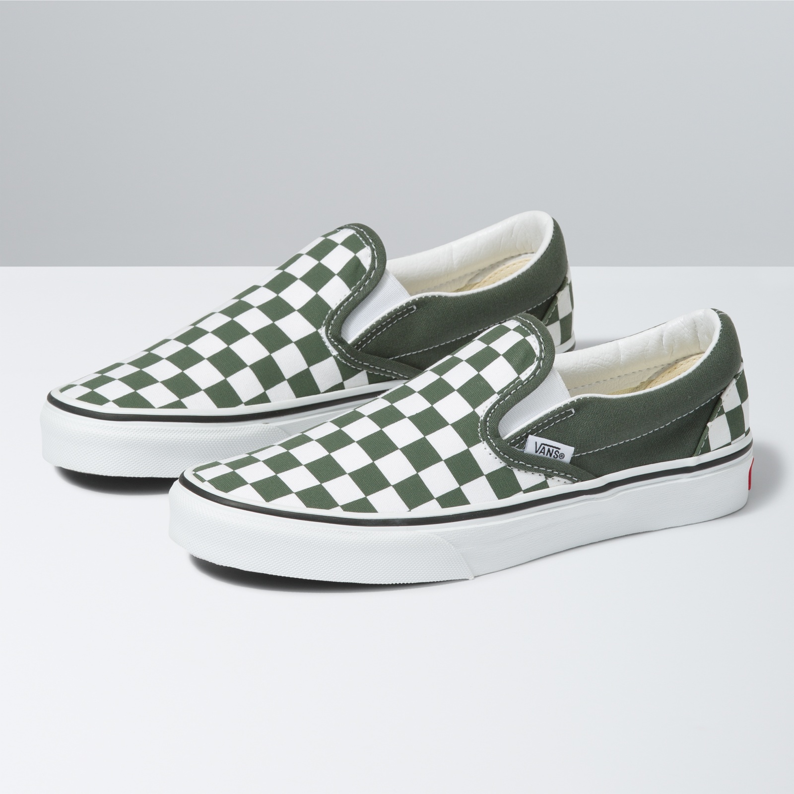 dark green checkered vans