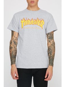 Thrasher Thrasher Flame Logo Tee | Heather Grey
