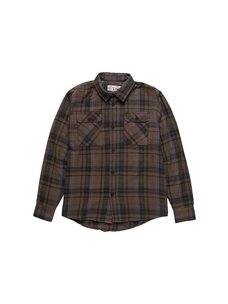 686 Technical Apparel Heavyweight Long Sleeve Flannel Shirt | Tobacco/Black Plaid